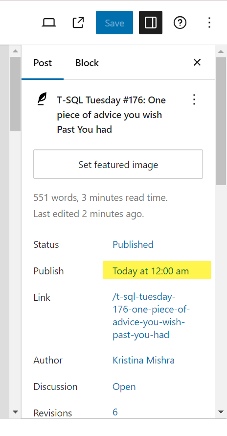 Screen shot that shows I posted at midnight and missed the Tuesday deadline.